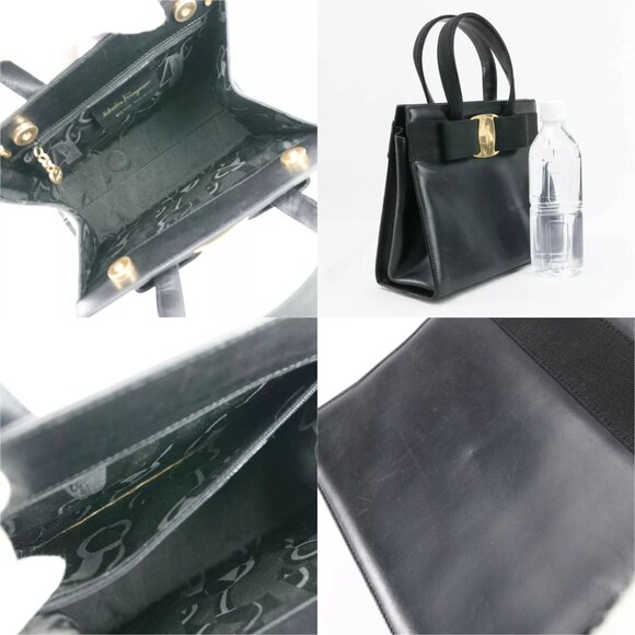 Authentic Salvatore Ferragamo Black Ribbon Leather Bag - Picture 15 of 15